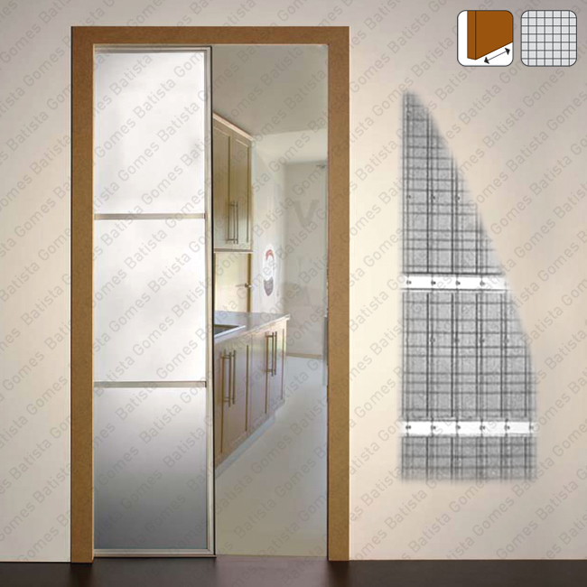 Estrutura/Cassete BOXKEL MITO para portas correr 1 folha - Reboco / Gesso